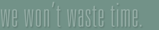 we wonÕt waste time.